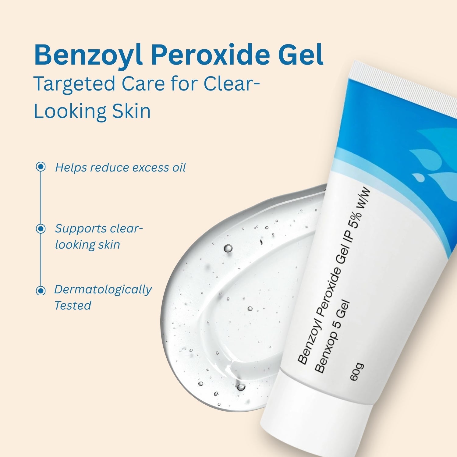 Benzoyl peroxide 2.5% acne treatment gel pack of 6
