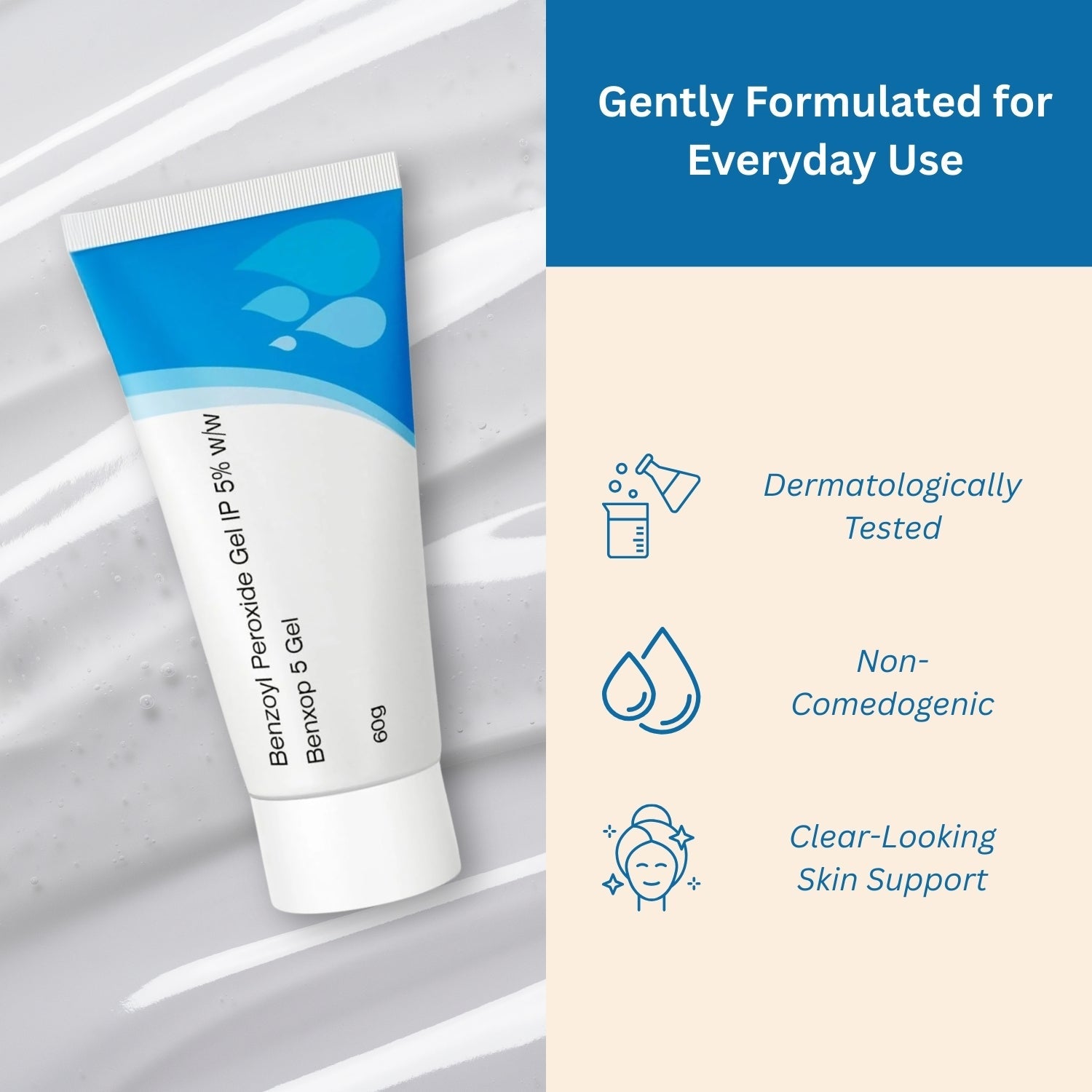 Benzoyl peroxide 2.5% acne treatment gel pack of 6