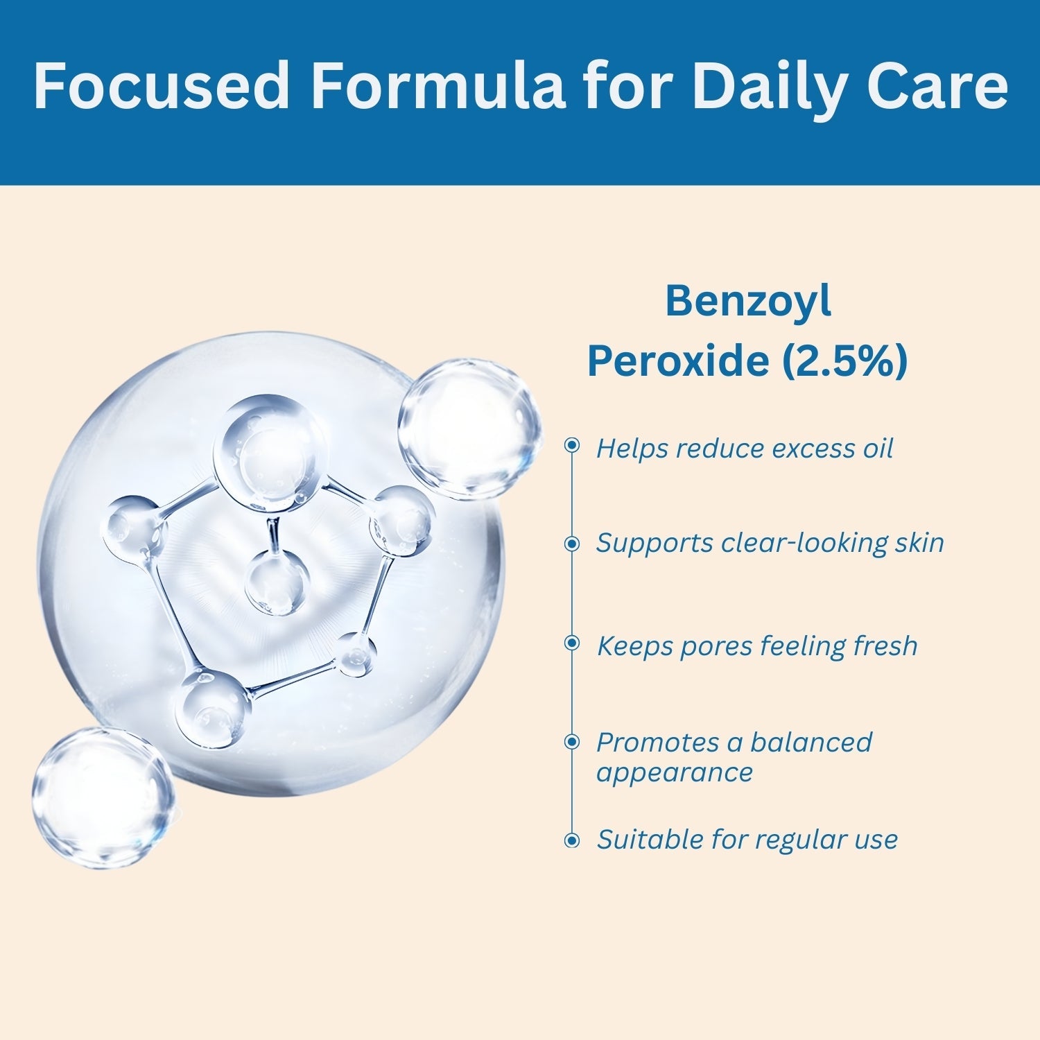 Benzoyl peroxide 2.5% acne treatment gel pack of 6